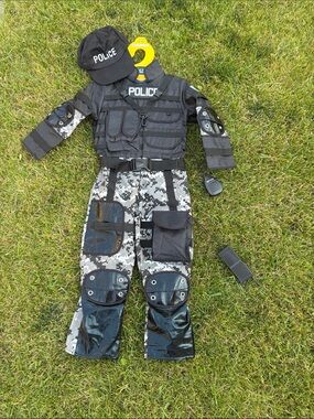 NWT Kids Black & Gray Police Officer Costume